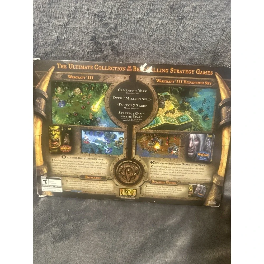 WarCraft III Battle Chest PC Big Box 2003‎ Teen Game Books Collectible